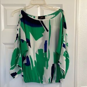 Stylish Green and Blue Women's Top